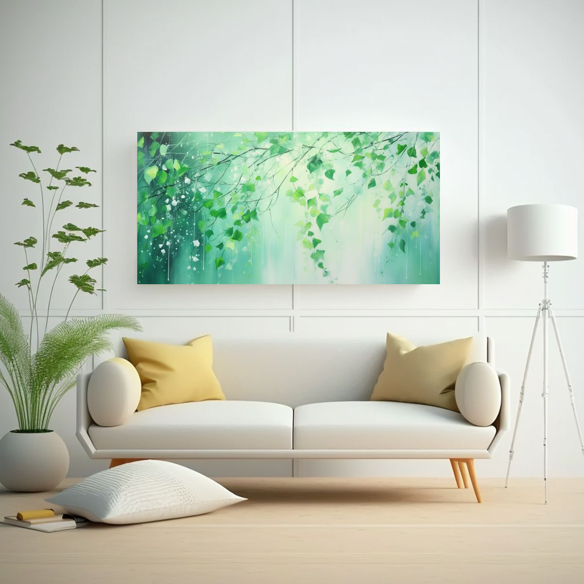 GENERICO - Lienzo De Tela Decorativo Linda En Verde Y Plata 80x40 Cm