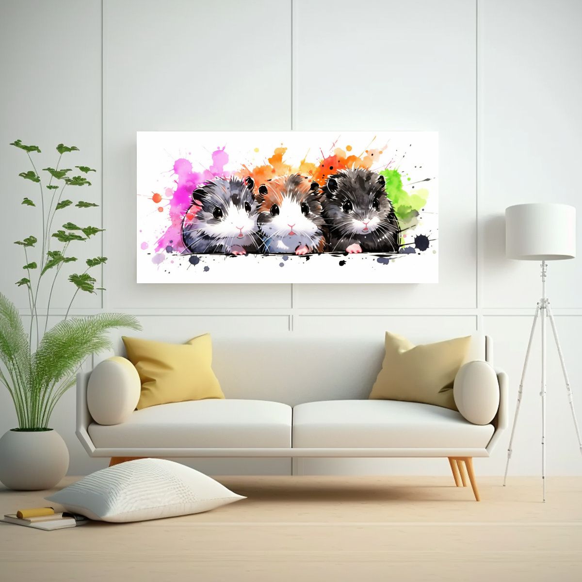 GENERICO - Lienzo De Cocina A Rayas Para Hamsters En Colores 60x30 Cm