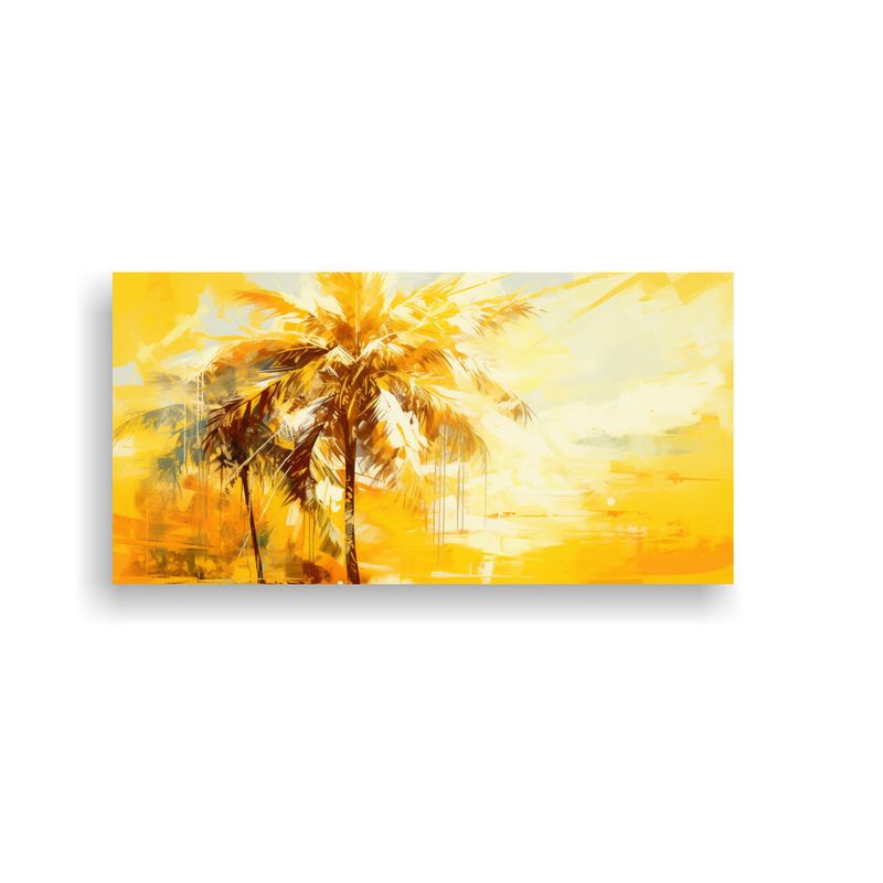 GENERICO - Cuadro Decorativo Moderno De Palmera Amarilla 80x40 Cm