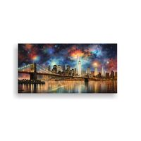 Pintura Lienzo Creativa Visual NY Con Coloridas 60x30 Cm