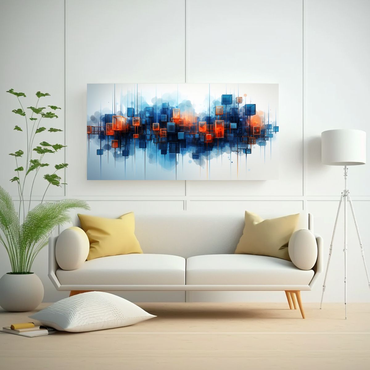 GENERICO - Cuadros Abstractos Generados Por Canva Para 60x30 Cm