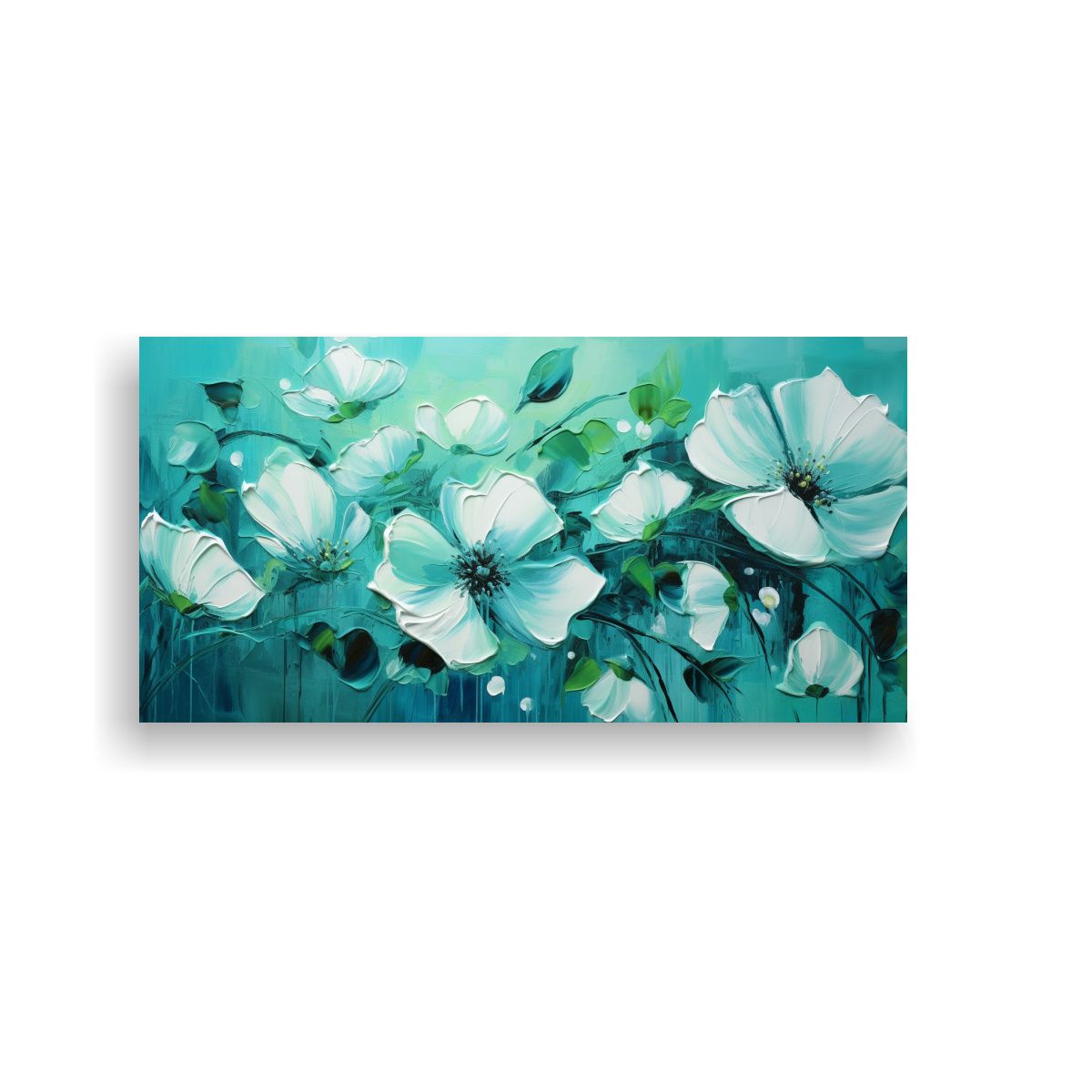 GENERICO - Cuadro De Flores En Lienzo Con Composición 60x30 Cm