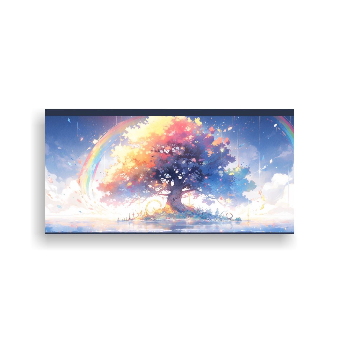 GENERICO - Pintura Naturaleza Viva Con árbol De Manzana En 80x40 Cm