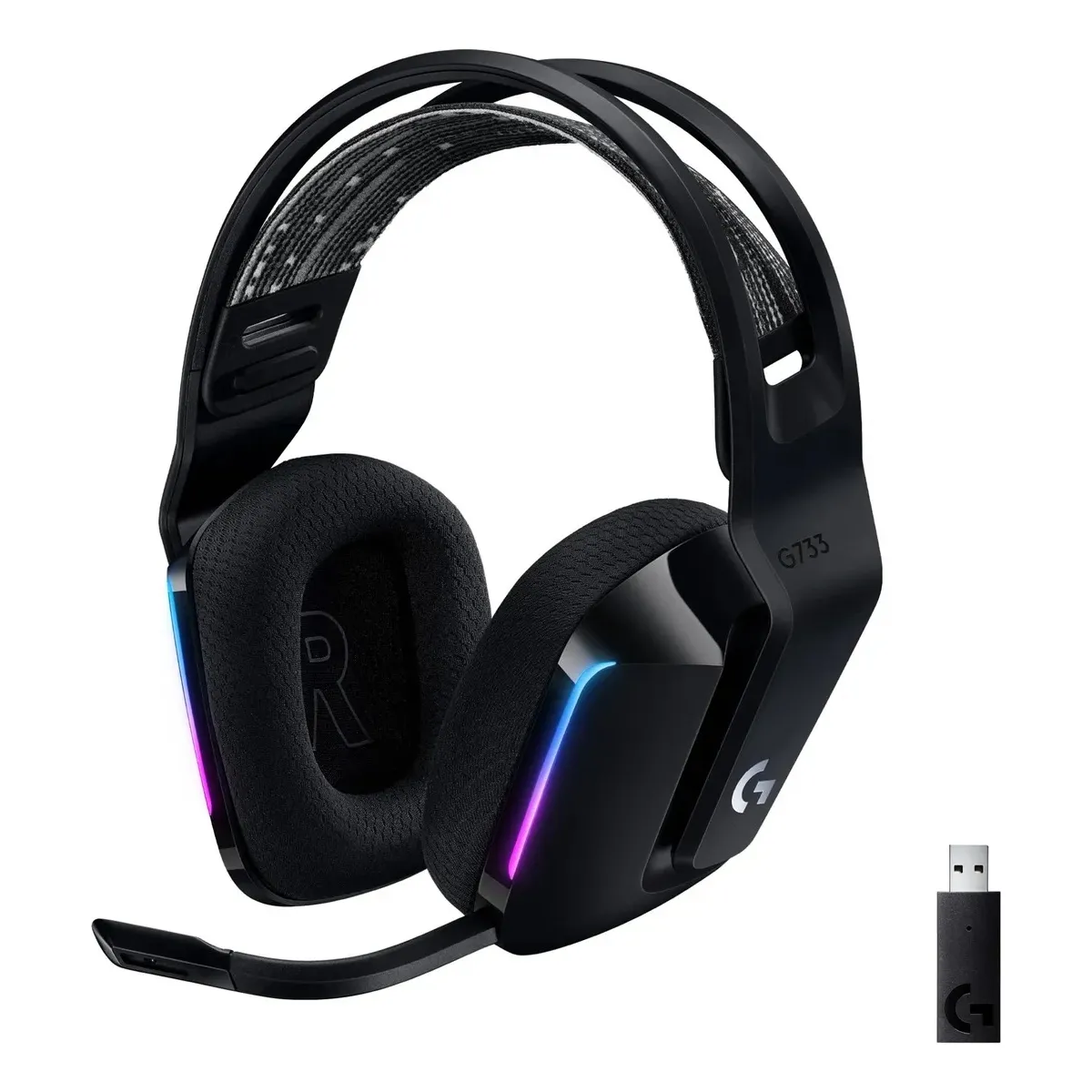 LOGITECH - Audifonos Gamer Inalámbrico Logitech G733 Lightspeed RGB USB-C Negro