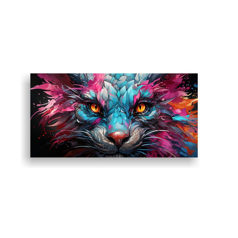 GENERICO - Pintura De Pared Venta Dragón En Turquesa Y Rosa 60x30 Cm