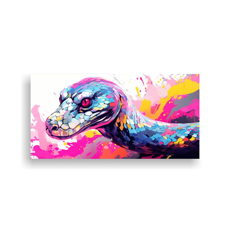 GENERICO - Cuadro Arte Conceptual Barato Python En Colores 60x30 Cm
