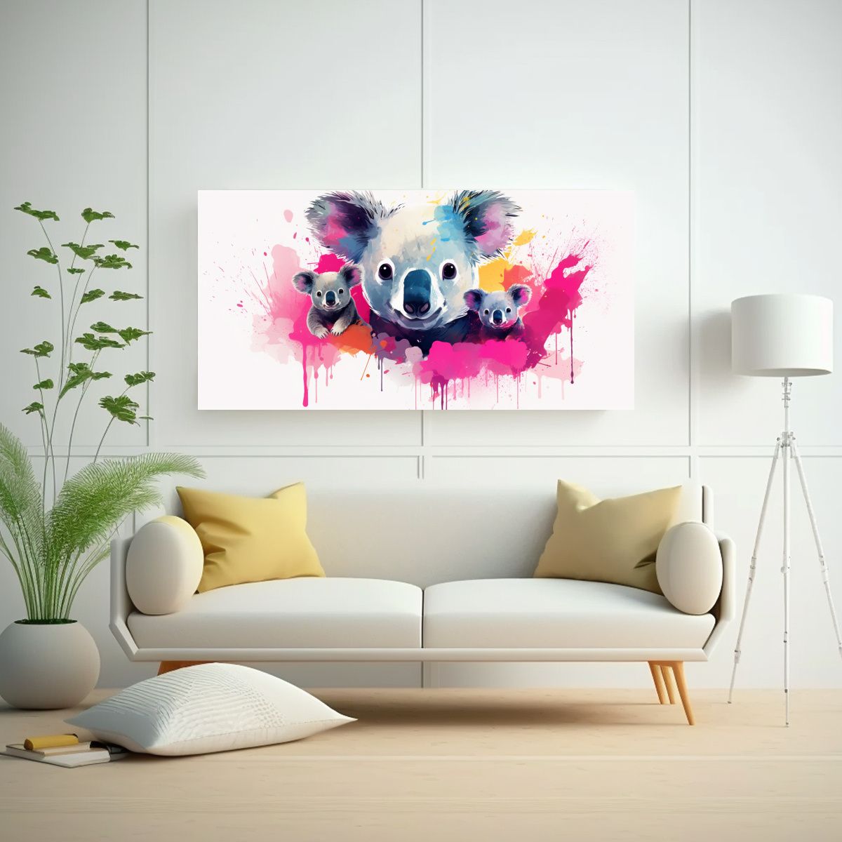 GENERICO - Cuadro Diseño Belleza Natural Koalas En Colores 80x40 Cm