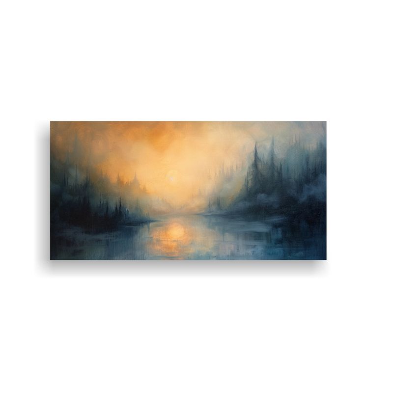 GENERICO - Pintura Acrílica Paisaje Abstracto En Tonos 60x30 Cm