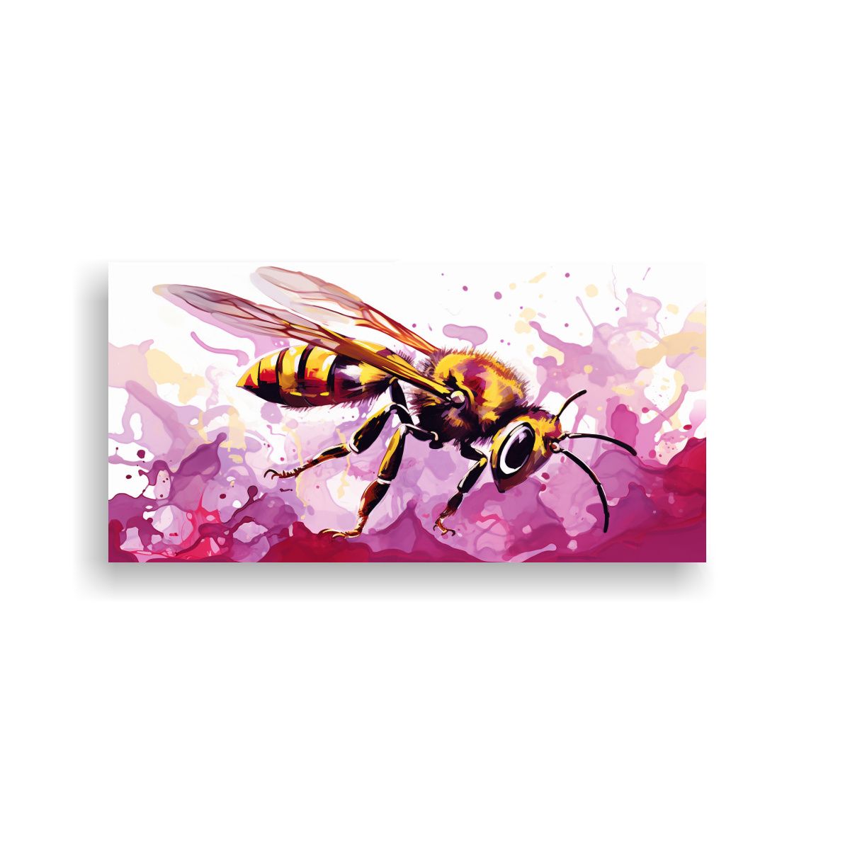GENERICO - Cuadro Dibujo Original Avispa En Berenjena Y 100x50 Cm