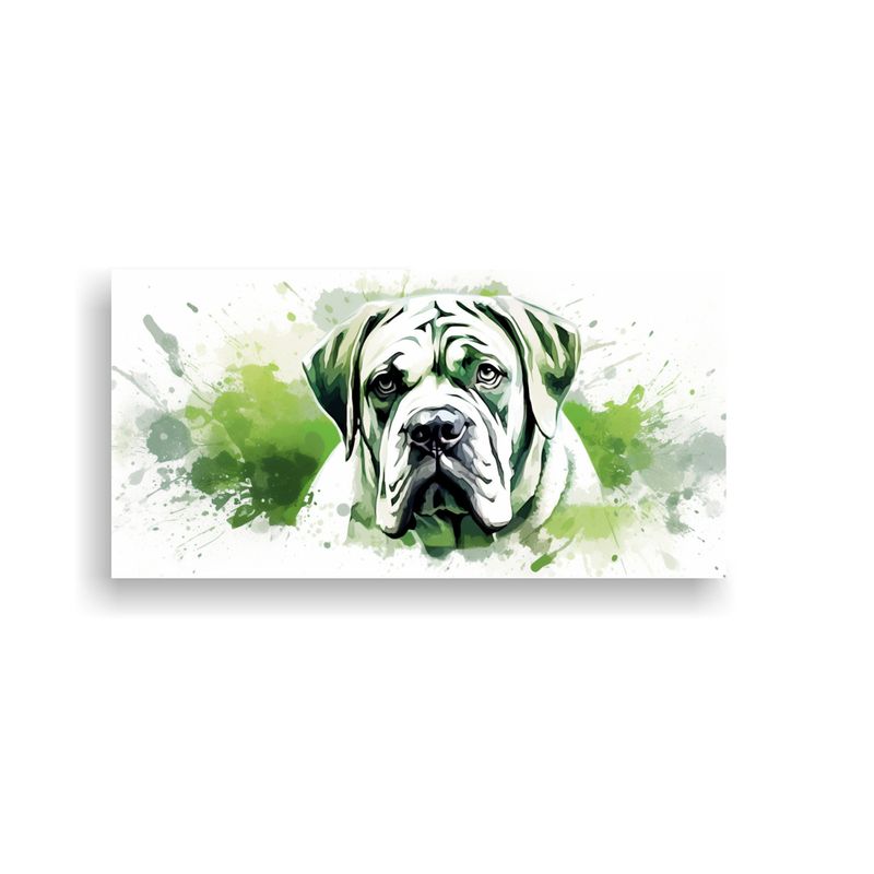 GENERICO - Cuadro Neo Pop Art Mastín En Verde Y Blanco Para 80x40 Cm