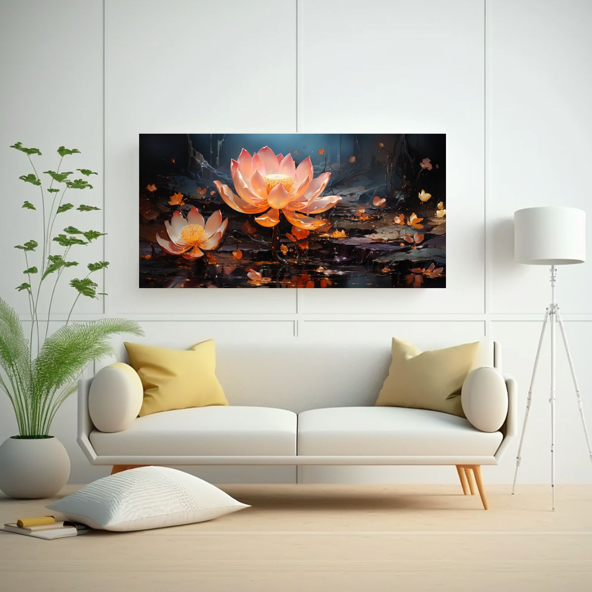 GENERICO - Pintura Cuadro Armonía Cromática En Lienzo 60x30 Cm