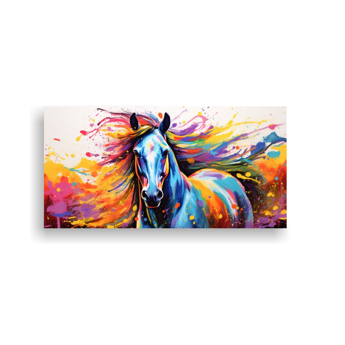 GENERICO - Cuadro Tela Abstracto Caballo En Colores 80x40 Cm