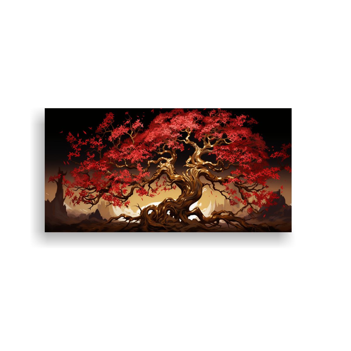 GENERICO - Cuadro De Pared Elegante Árbol De Roble En 60x30 Cm