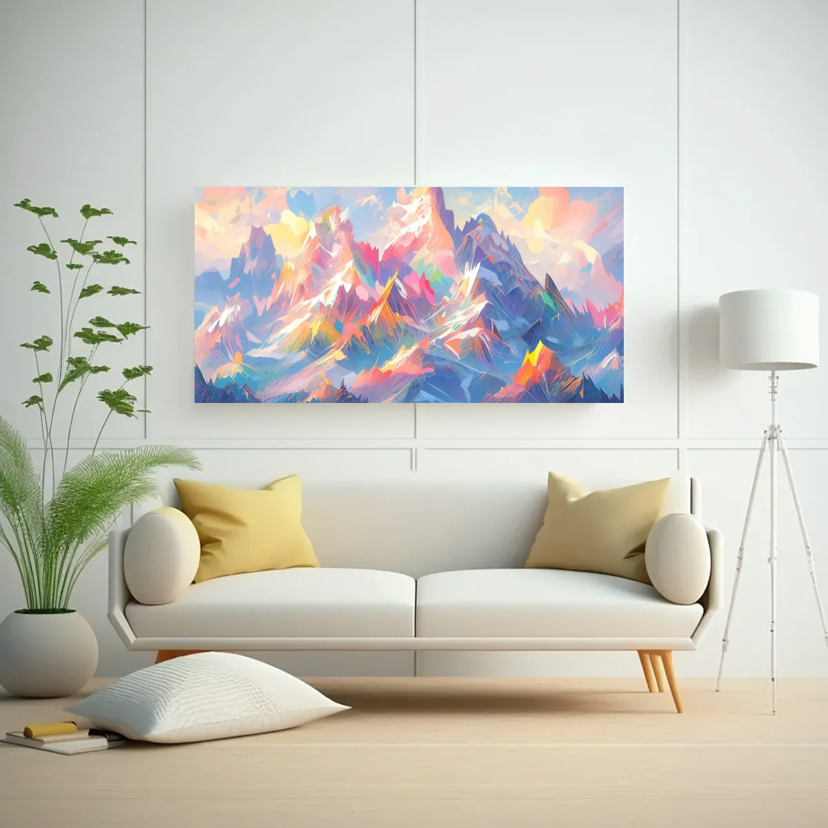 GENERICO - Paisaje Montañas Famosas Y Arcoíris Con Turquesa 60x30 Cm