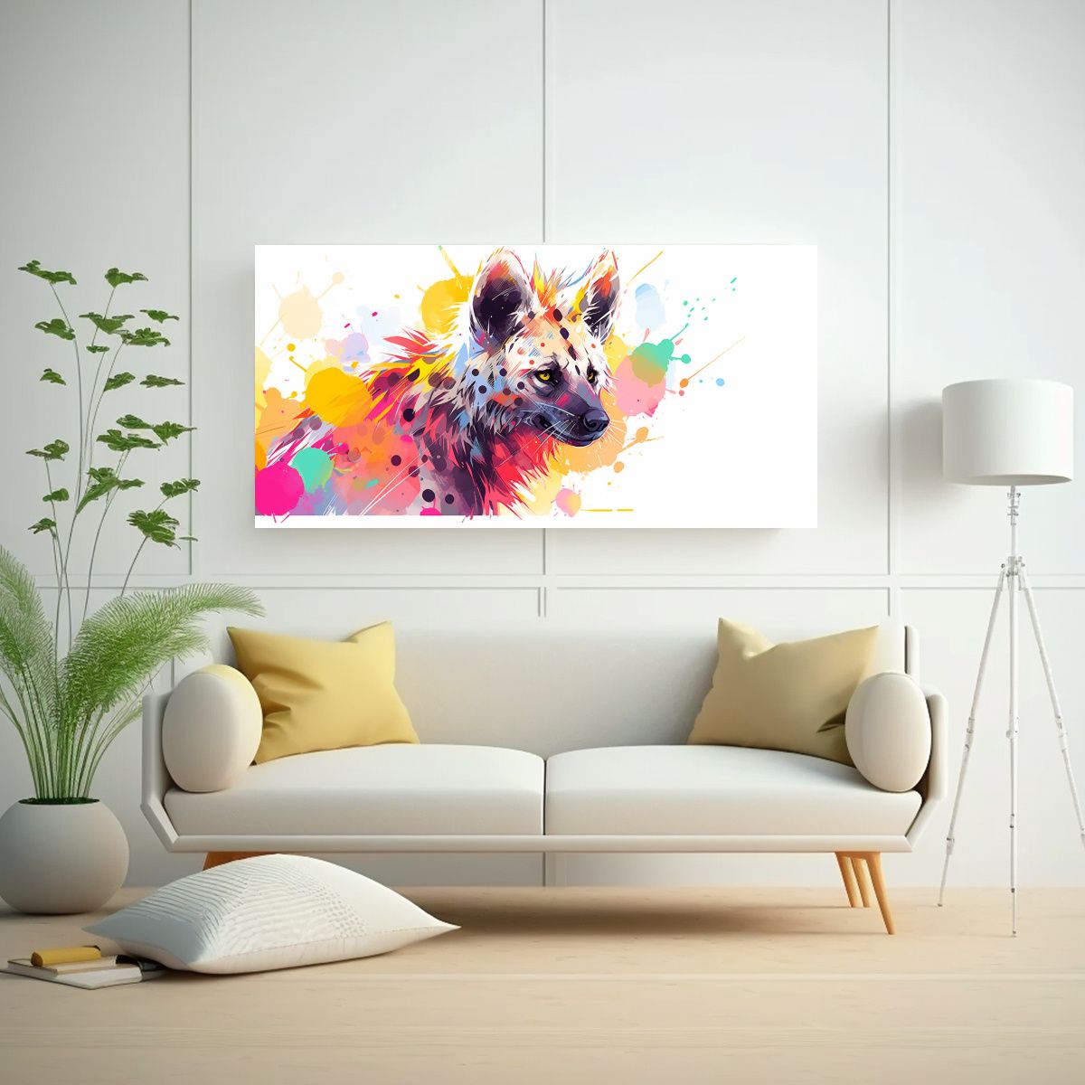 GENERICO - Pintura Decorativa De Hiena En Colores Vibrantes 100x50 Cm