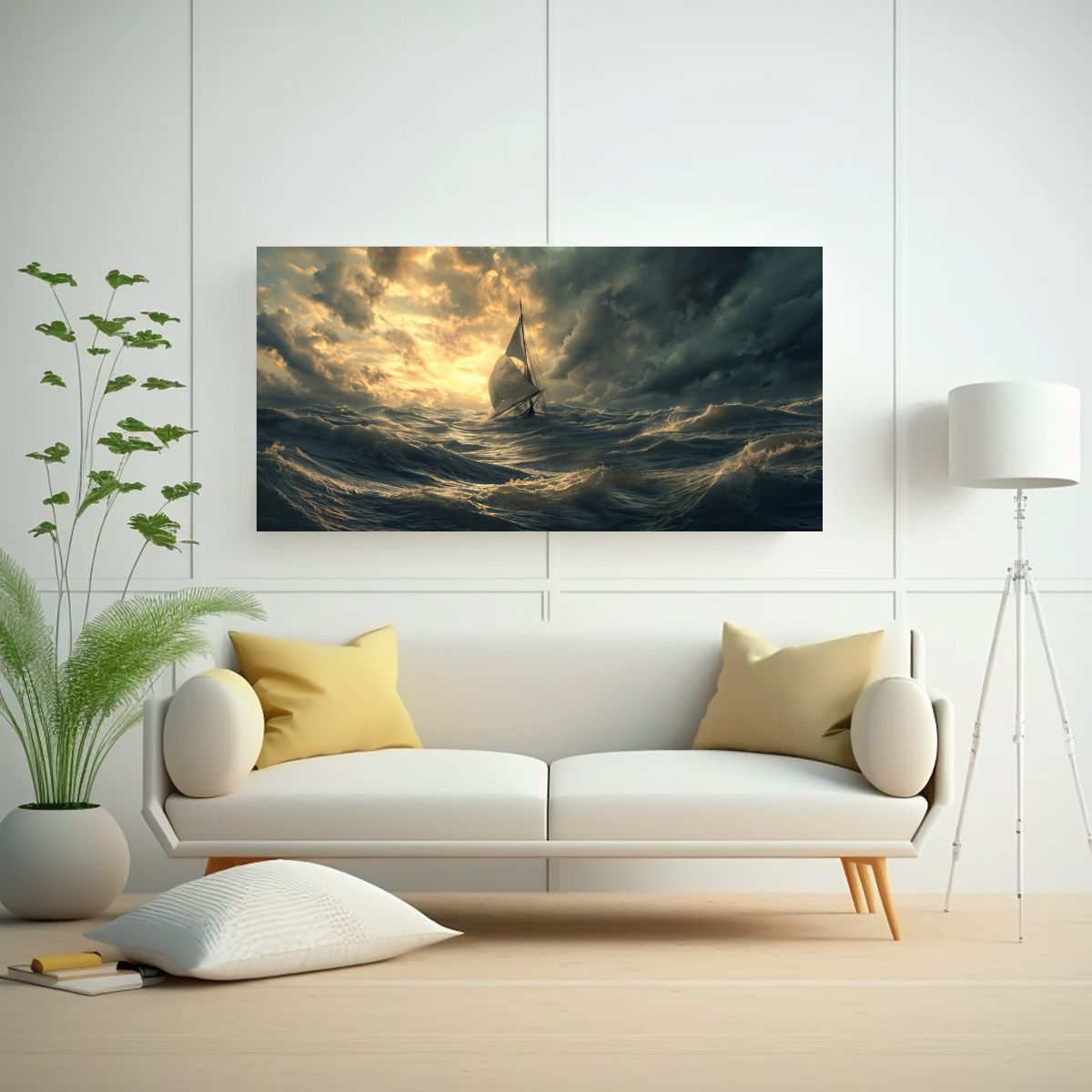 GENERICO - Cuadros Decorativos Majestuosos Estilo Barco 80x40 Cm