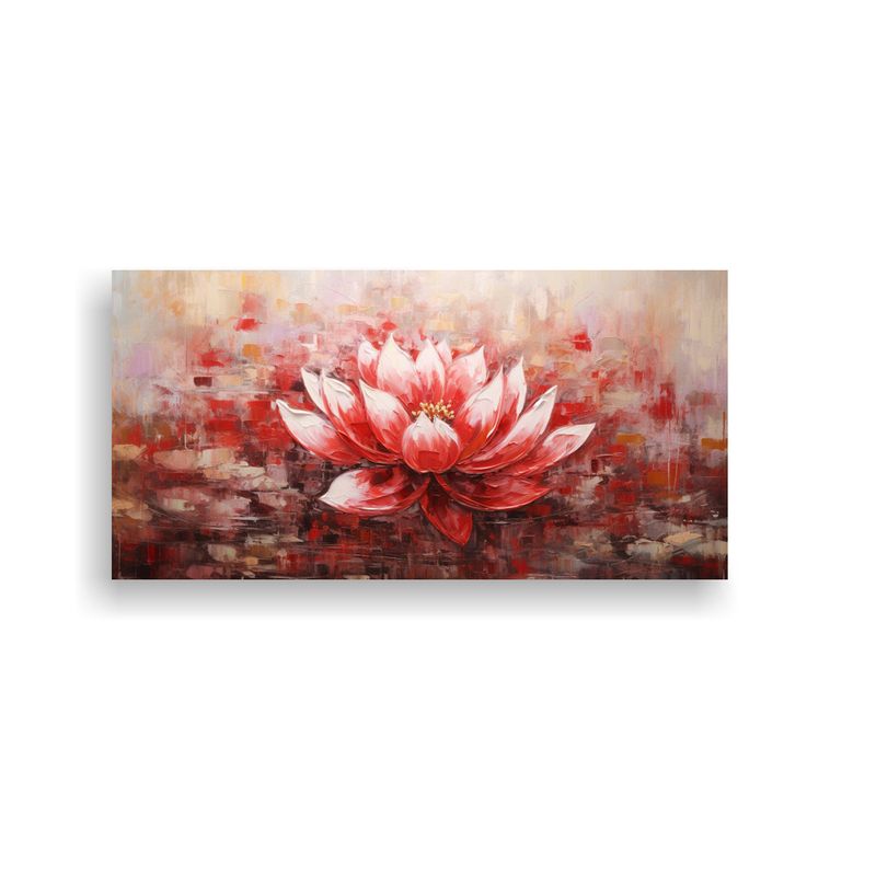GENERICO - Cuadro Abstracto Estilo Red Lotus En Lienzo Arte 80x40 Cm