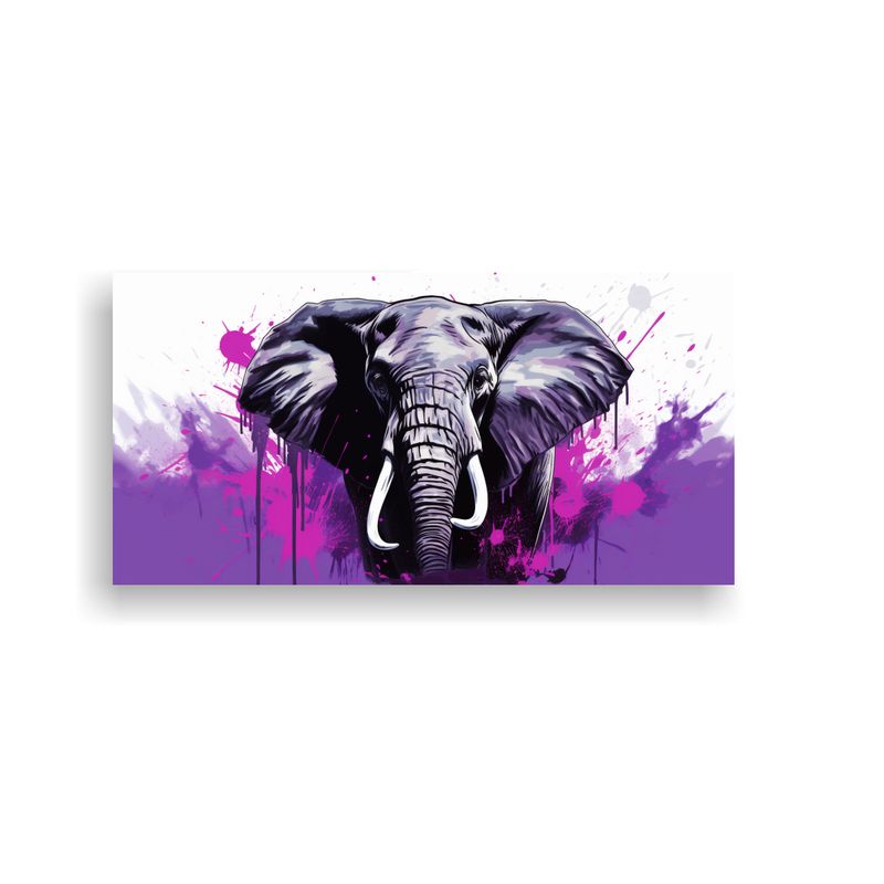 GENERICO - Pinturas Decorativas De Elefante En Tonos Morado 80x40 Cm