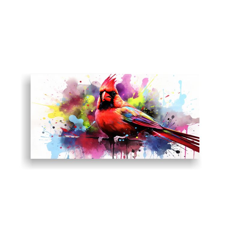 GENERICO - Cuadro Lienzo Imagen De Cardenal En Colores 80x40 Cm