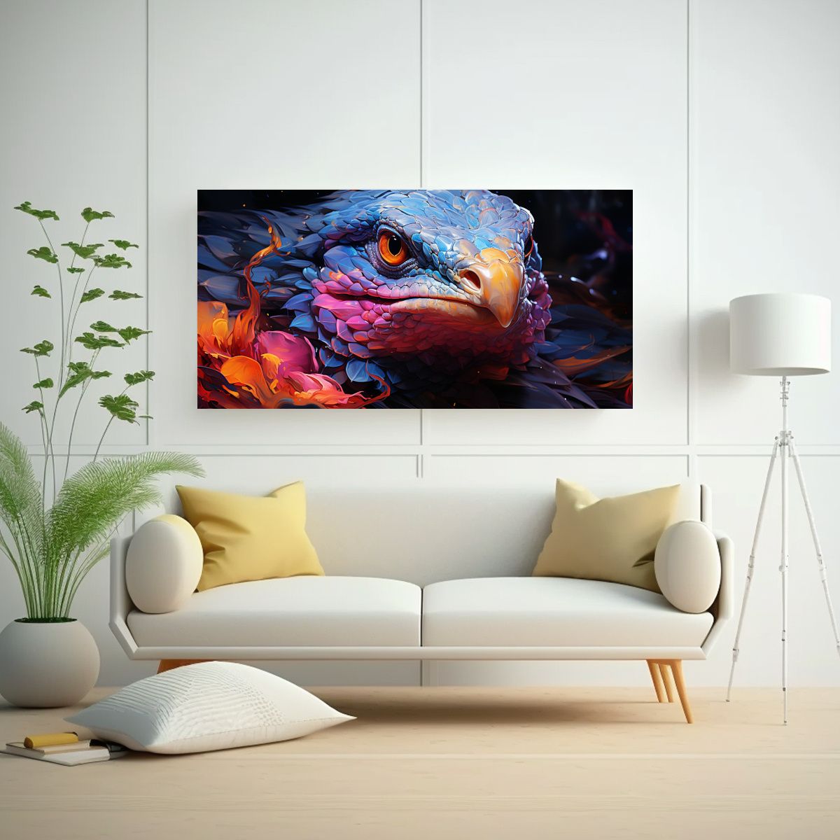 GENERICO - Pintura Al Estilo óleo Con Estilo De Serpiente 80x40 Cm