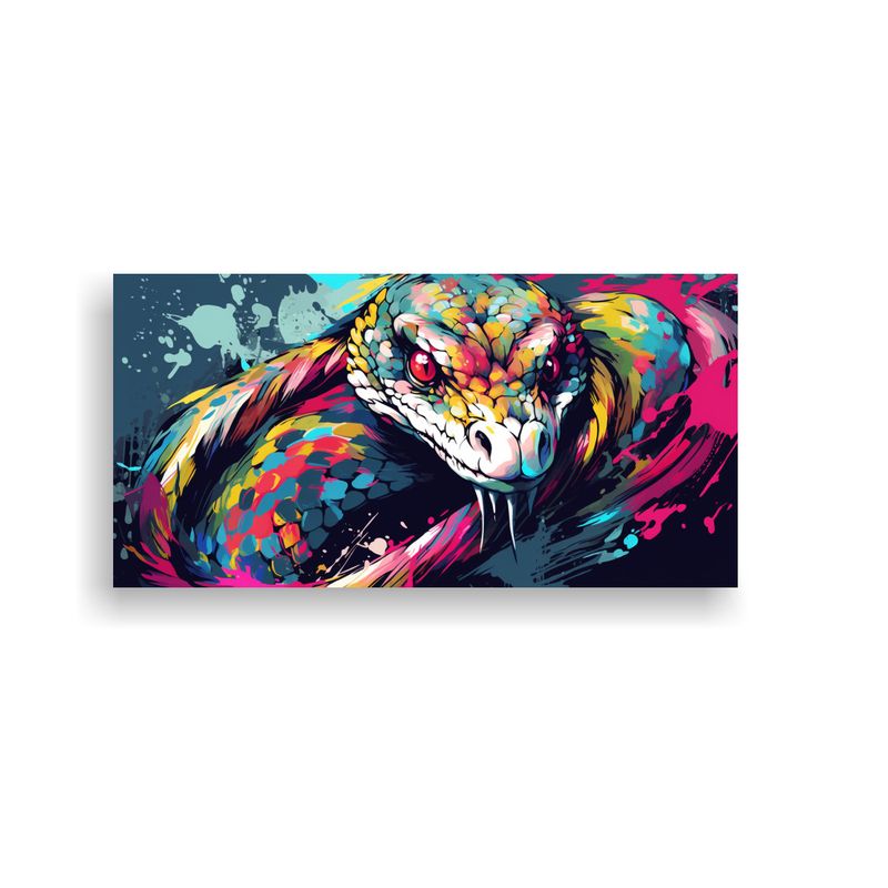 GENERICO - Arte De Pared Neo Pop Serpiente De Colores En 100x50 Cm