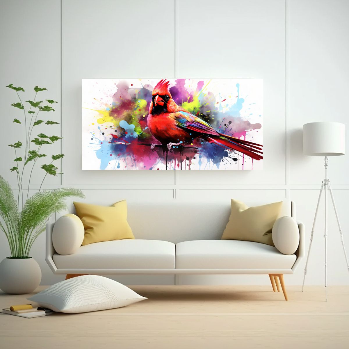 GENERICO - Cuadro Lienzo Imagen De Cardenal En Colores 100x50 Cm