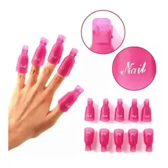 GENERICO - Pack 10 Pinza Manicure Quita Esmalte Permanente Uña Acrílica