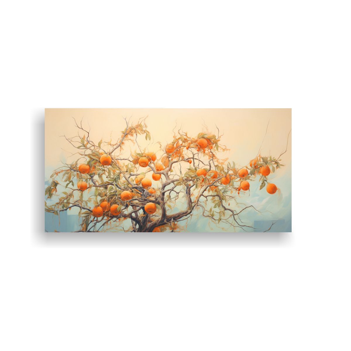 GENERICO - Lienzo Decorativo De árbol Naranja Estilo 80x40 Cm.