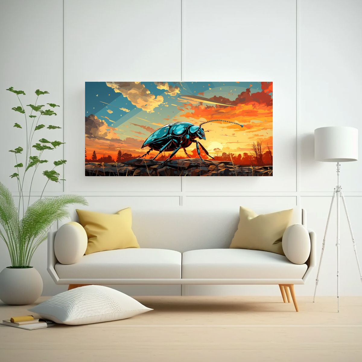GENERICO - Cuadros Decorativos Elegancia Escarabajos Sol 100x50 Cm