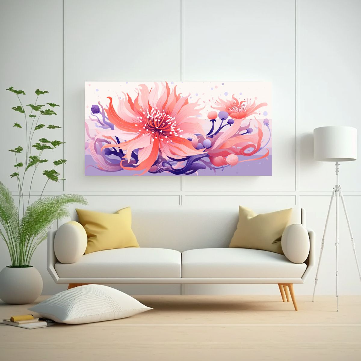 GENERICO - Pintura De Fantasía De Una Anémona De Mar En 60x30 Cm