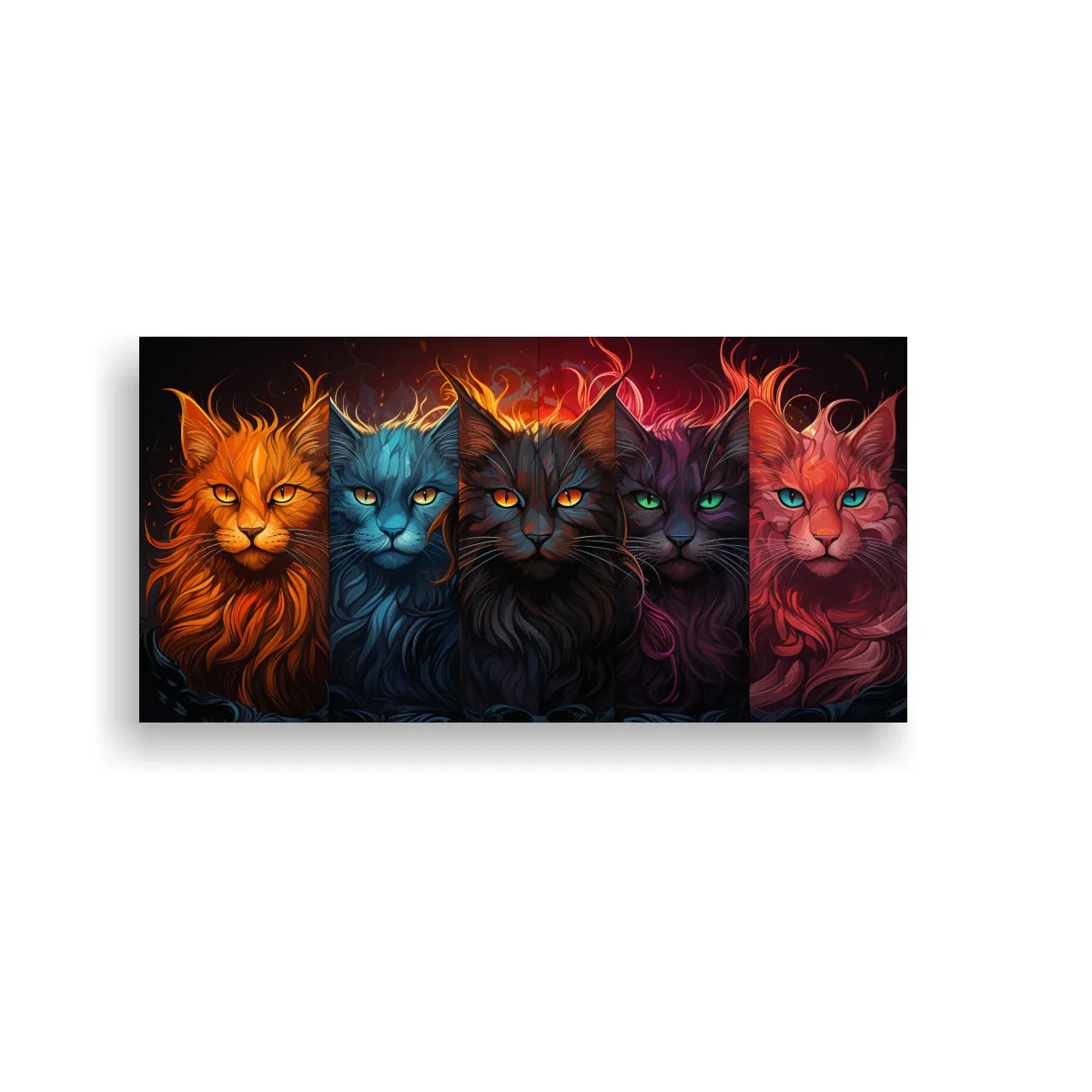 GENERICO - Pinturas De Decoración Estilo Gatos De Nueve 100x50 Cm