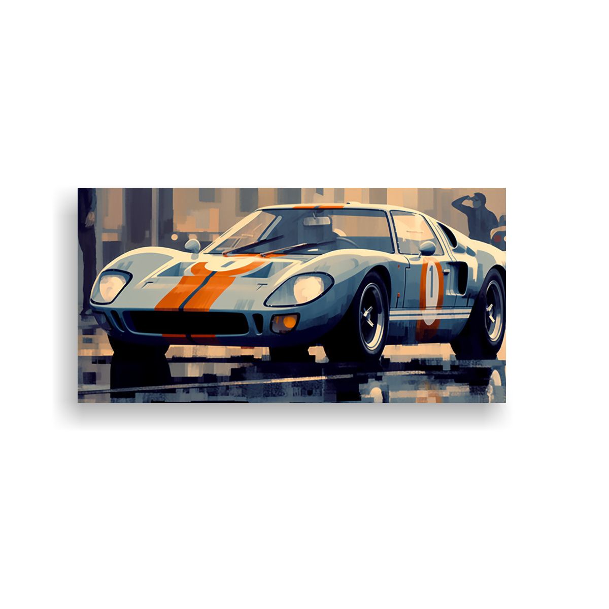 GENERICO - Pintura Intensa De Figuras Azules Para El Ford 100x50 Cm