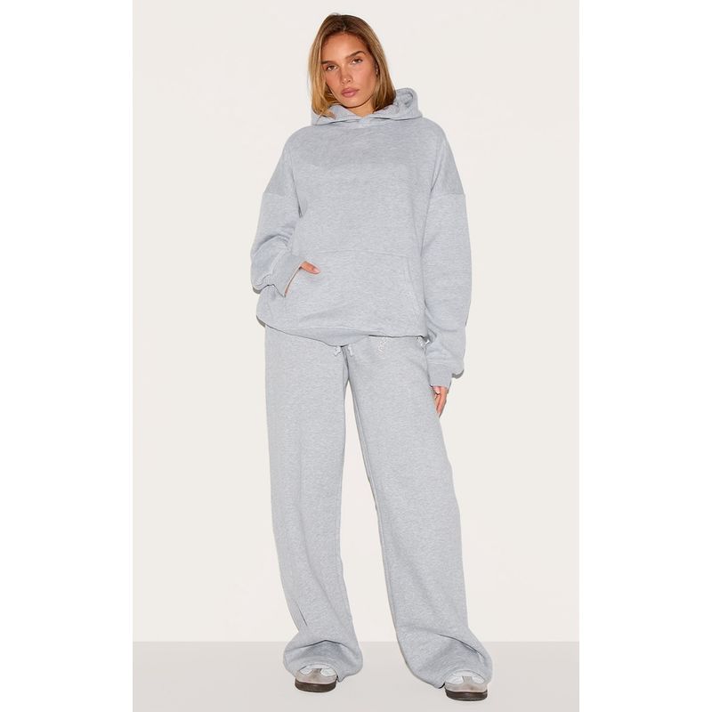 VELT - Conjunto Buzo Gris Capucha & Pantalones Rectos Mujer