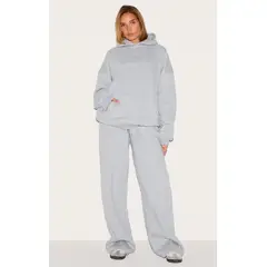 VELT - Conjunto Buzo Gris Capucha & Pantalones Rectos Mujer