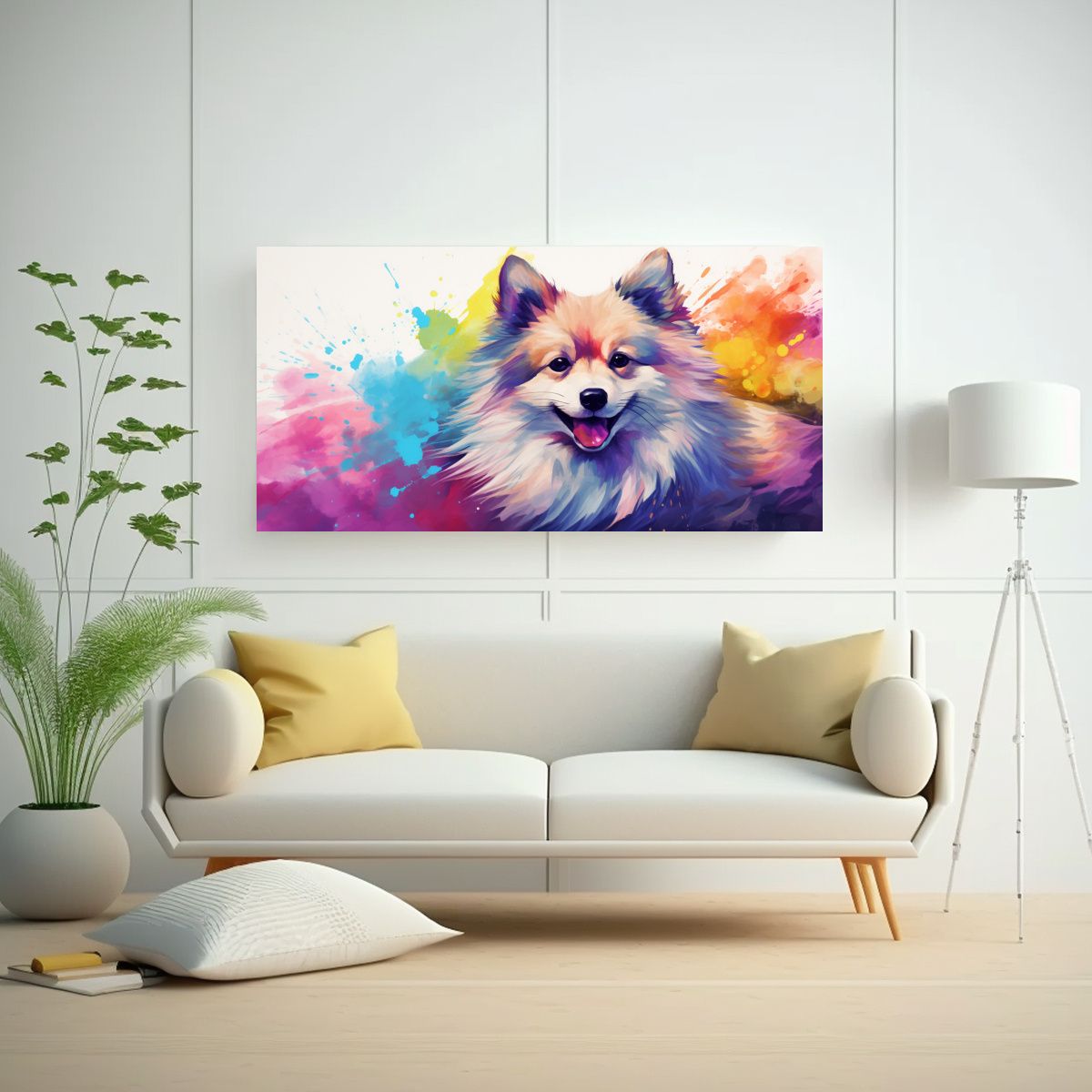 GENERICO - Cuadro Tela En Bastidor Imagen Simétrico Spitz 100x50 Cm