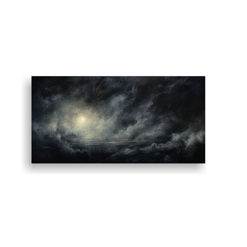 GENERICO - Pintura Abstracta Nocturna En Lienzo Para 100x50 Cm