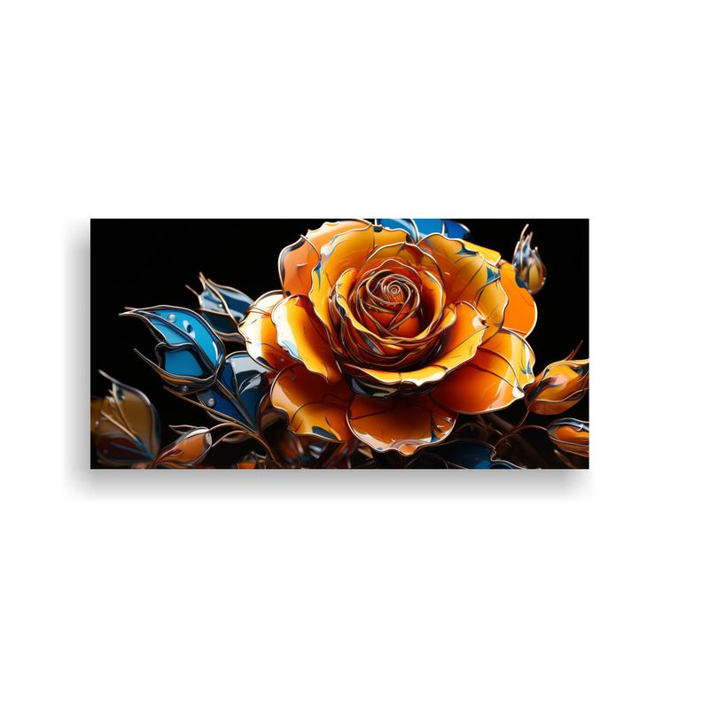 GENERICO - Cuadro Juvenil Pop Art De Una Rosa Amarilla 100x50 Cm
