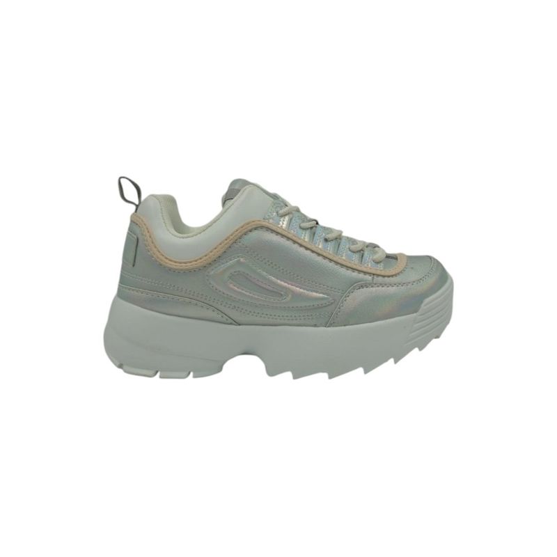 HERIEL - Zapatilla Plateada Plataforma Mujer