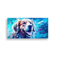 GENERICO - Cuadro Temática Creatividad Con Un Retriever En 80x40 Cm