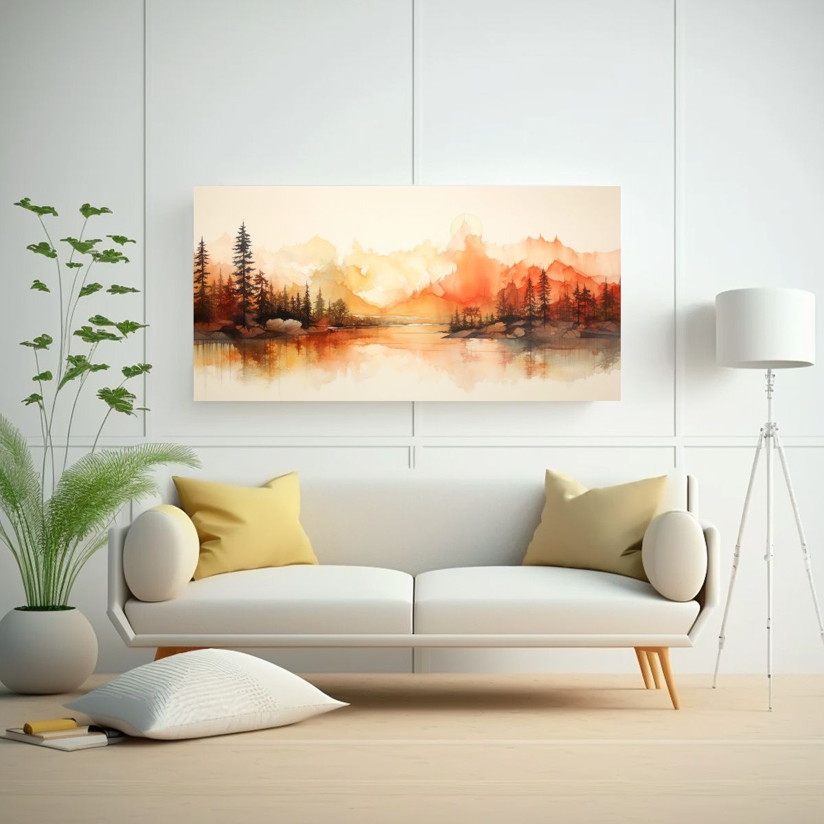 GENERICO - Cuadros Decorativos Ambiente Con Paisajes 80x40 Cm