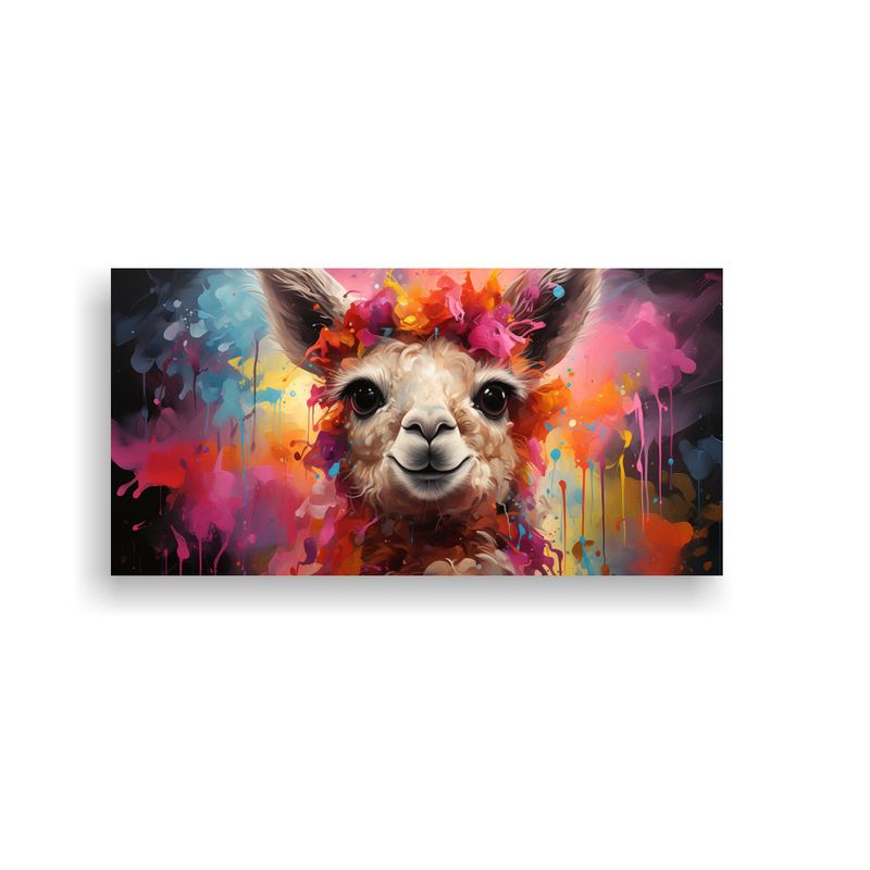 GENERICO - Pintura Al óleo De Alpaca Colorida Estilo 60x30 Cm