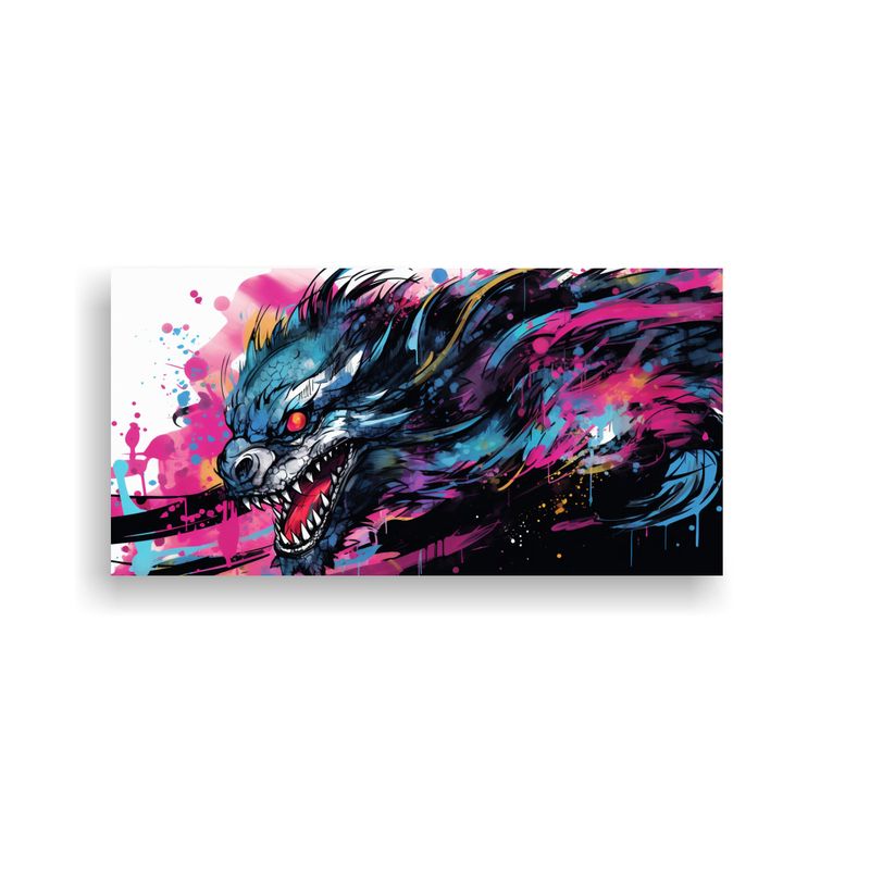 GENERICO - Pinturas Decorativas Modernas Dragón En Tonos 60x30 Cm