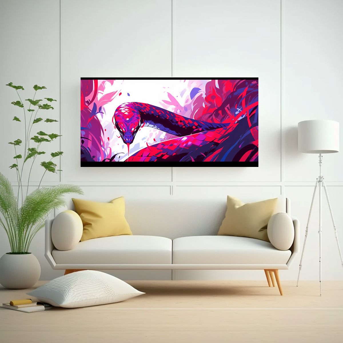 GENERICO - Cuadro Expresión Combinación Cobra En Púrpura 100x50 Cm