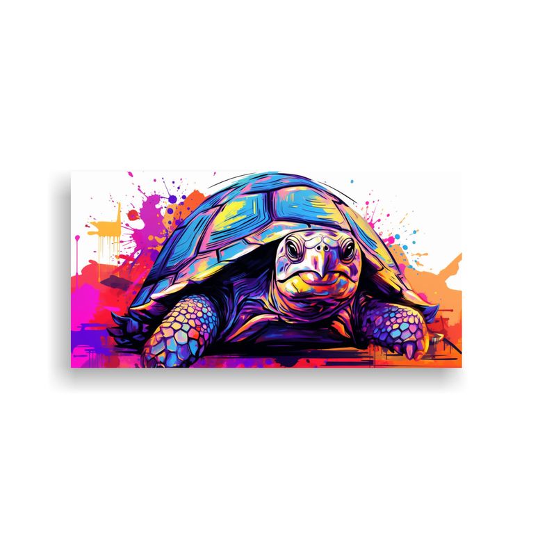 GENERICO - Cuadro Decorativo Equilibrio Tortuga En Colores 100x50 Cm