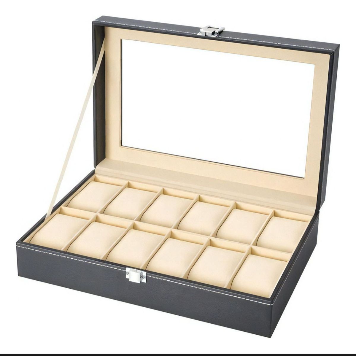 GENERICO - Estuche Caja De Organizador  Reloj 12 Compartimiento