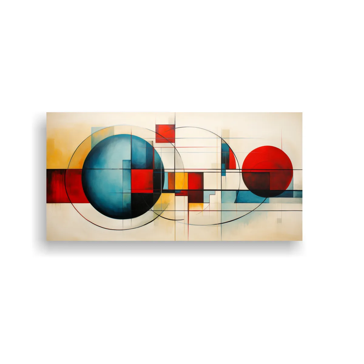 GENERICO - Cuadros Abstractos Geométricos Modernos En Tela 60x30 Cm