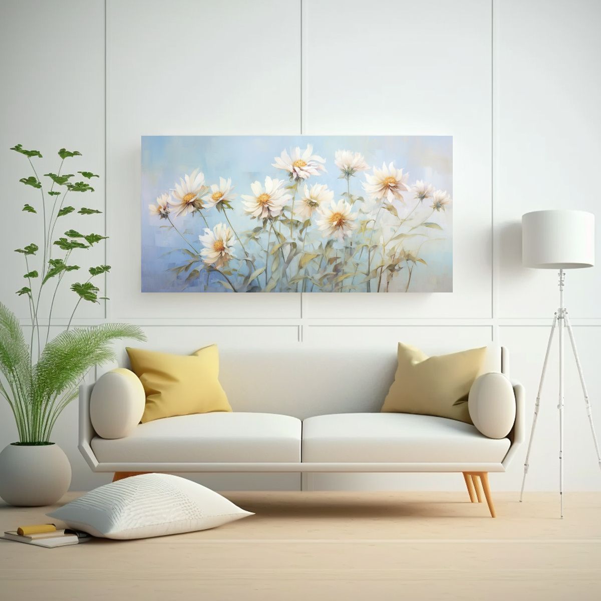 GENERICO - Pintura Abstracta De Flores De Alcachofa De 80x40 Cm