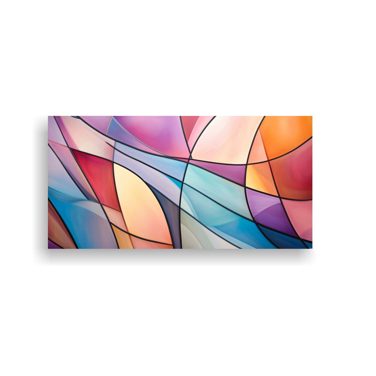 GENERICO - Pintura Abstracta En Estilo Vitral Elegante 100x50 Cm