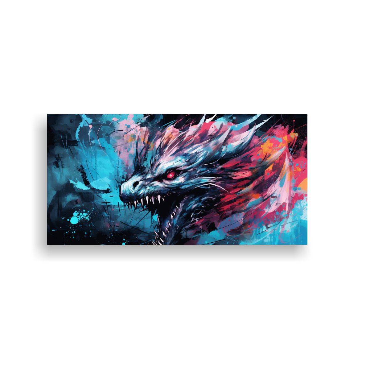 GENERICO - Pintura Decorativa Dragon En Colores Vibrantes Y 100x50 Cm