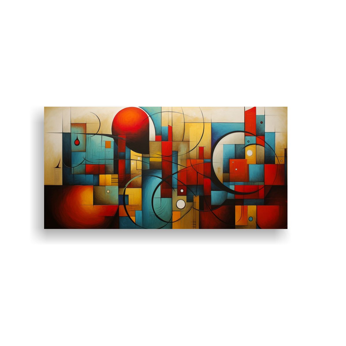GENERICO - Cuadro Abstracto Moderno Expresionismo Alegre 100x50 Cm